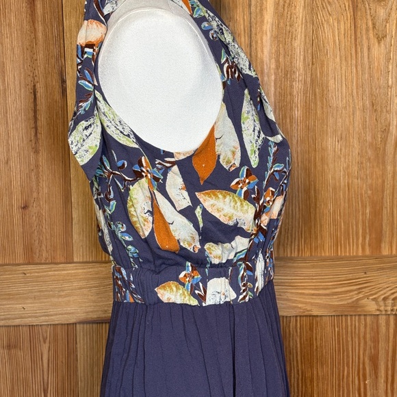 Free People One-Shoulder Dress in Navy and Orange Floral - Picture 7 of 10